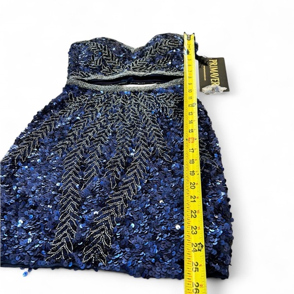 Primavera Couture Navy Sequin Top - Picture 5 of 7